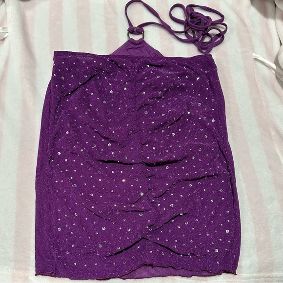 Sparkling Sequin Purple Shein Sexy outfit. Size small. Brand new!! - Picture 8 of 12